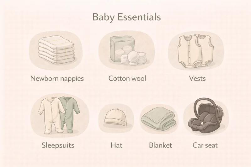 Visual checklist of baby essentials to pack in your hospital bag